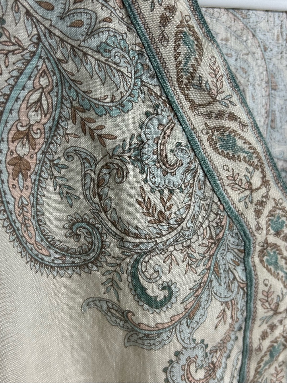 J. Jill Love Linen paisley buttoned V-neck Size XL Cream tunic 3/4 sleeve - Picture 4 of 13